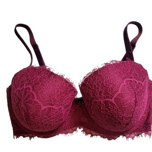 Victorias Secret Dream Angels Lined Demi Bra 32DDD Pink Lace Sexy Underwire